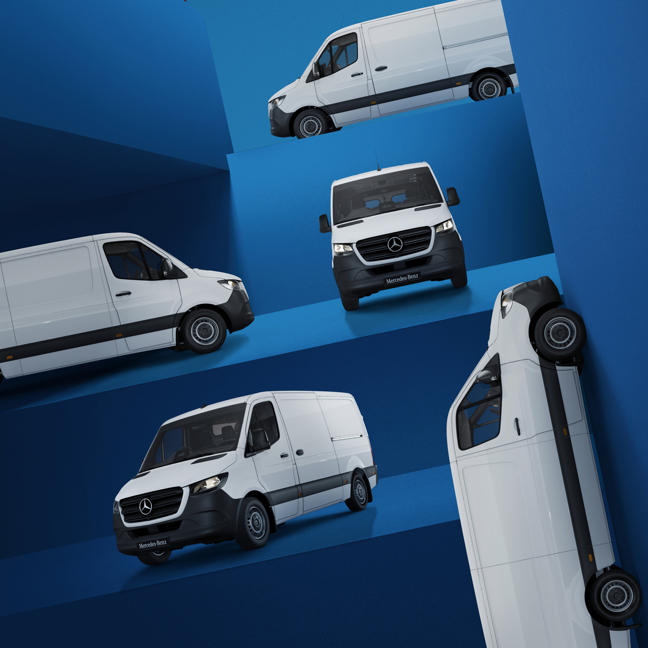 Various Mercedes-Benz Sprinter 311s against a dark blue backdrop Various Mercedes-Benz Sprinter 311s against a dark blue backdrop