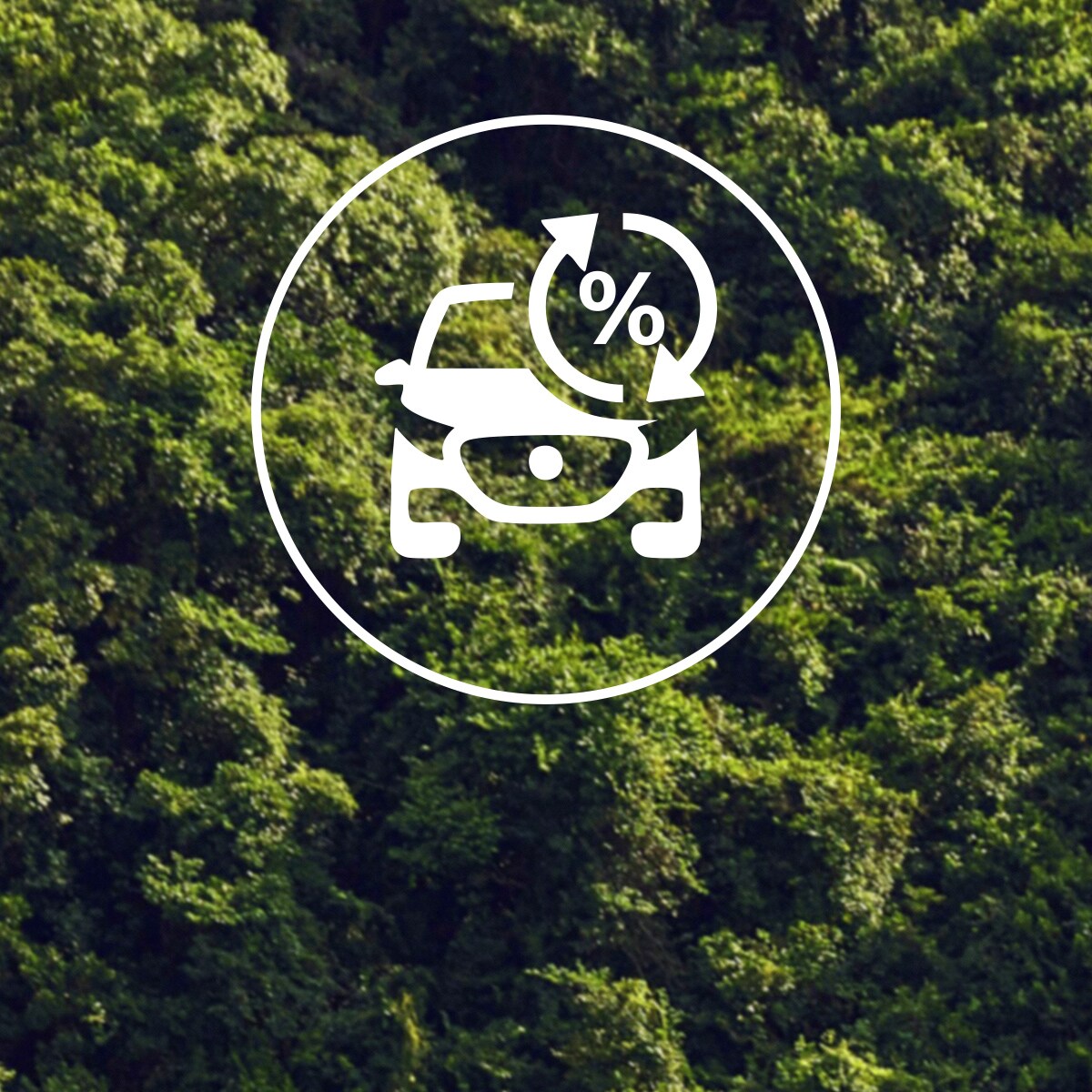 Icon of a vehicle with a percentage sign