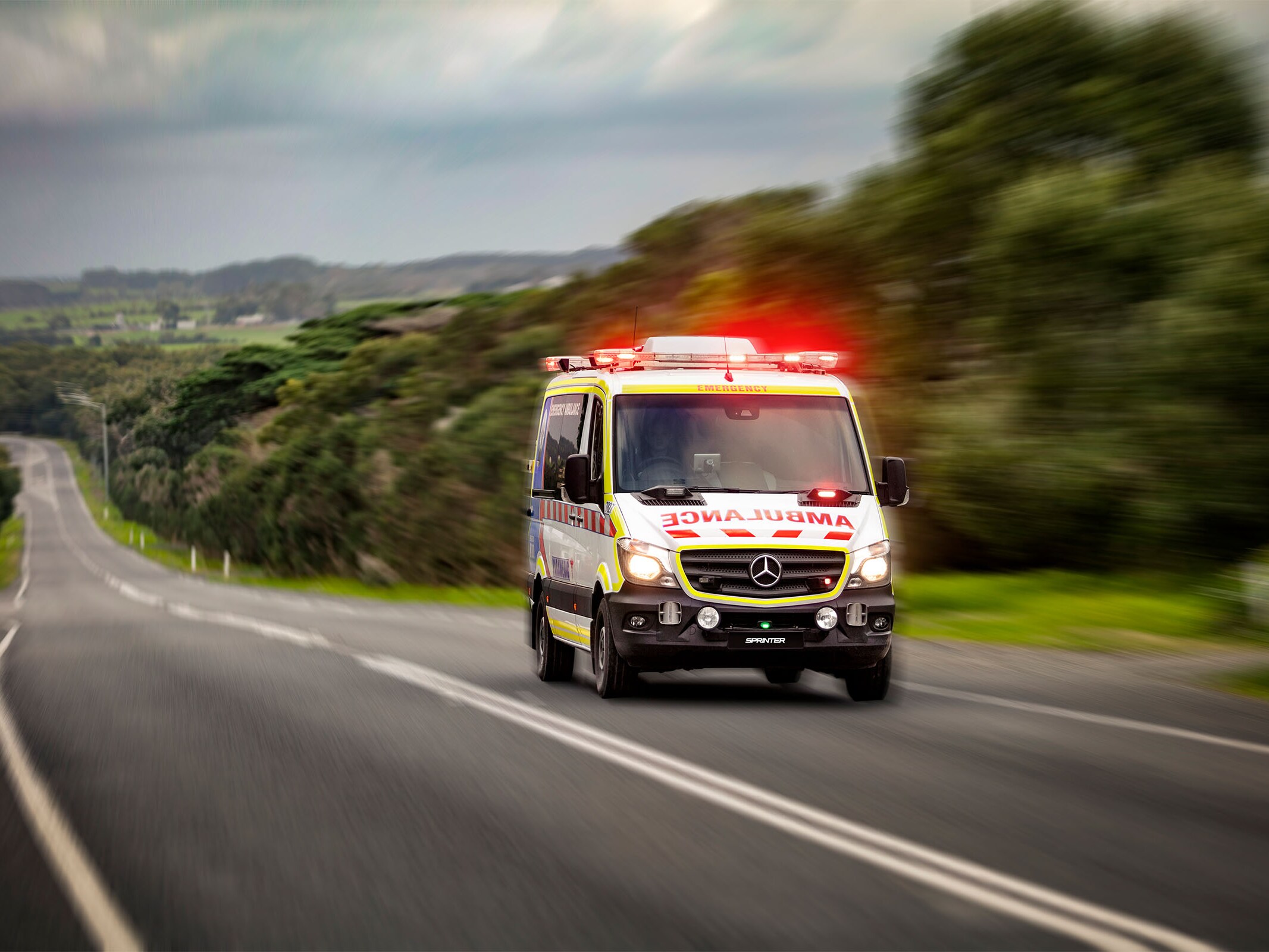 Ambulance on the road