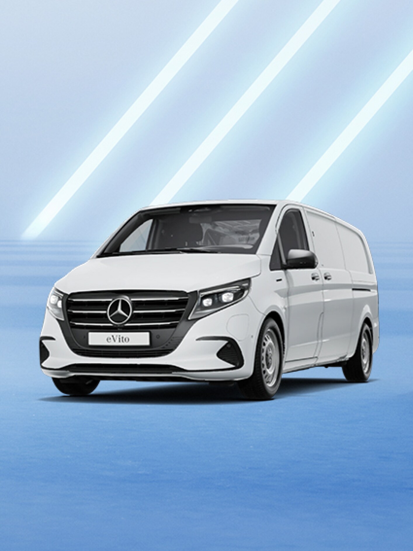 The Mercedes-Benz eVito Panel Van at a charging station.