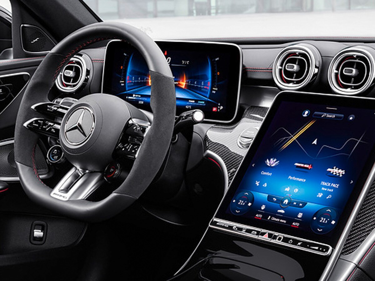 Customer having a test drive with a Mercedes-Benz