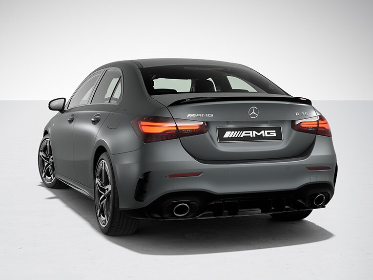 The exterior of the Mercedes-AMG A-Class Saloon with AMG Aerodynamics package.