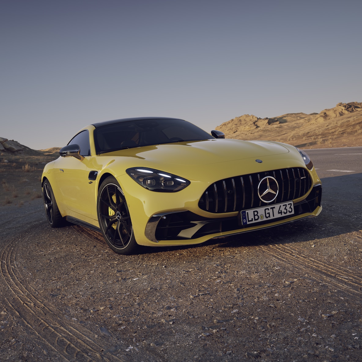 Side view of the exterior of the Mercedes-AMG GT 43 Coupé.
