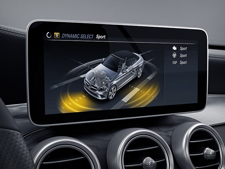 Representation of DYNAMIC SELECT in the Mercedes-Benz C-Class Cabriolet.