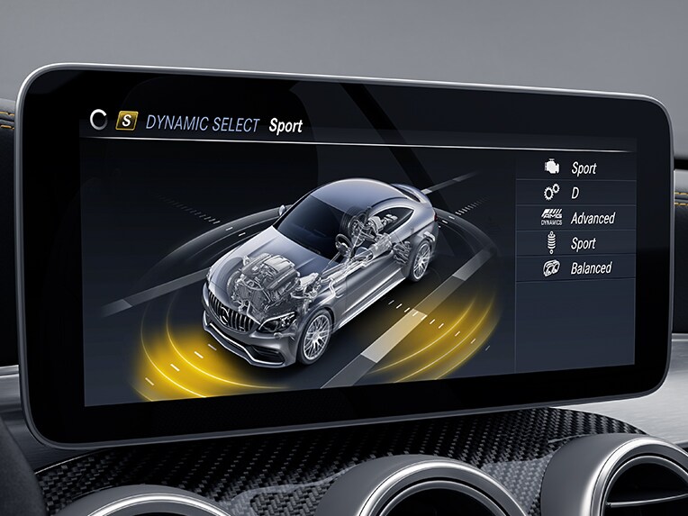 Illustration of DYNAMIC SELECT in the Mercedes-Benz C-Class Coupé.