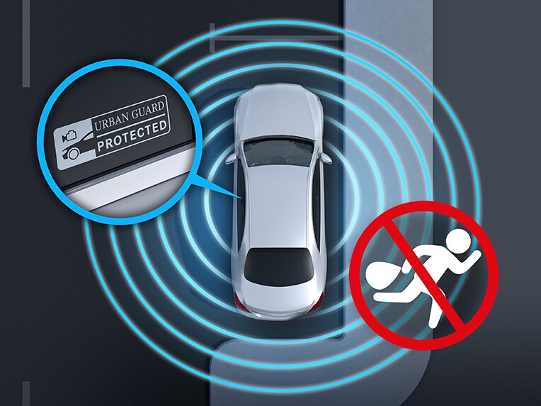 A visualisation of the URBAN GUARD vehicle protection in the Mercedes-Benz C-Class Coupé.