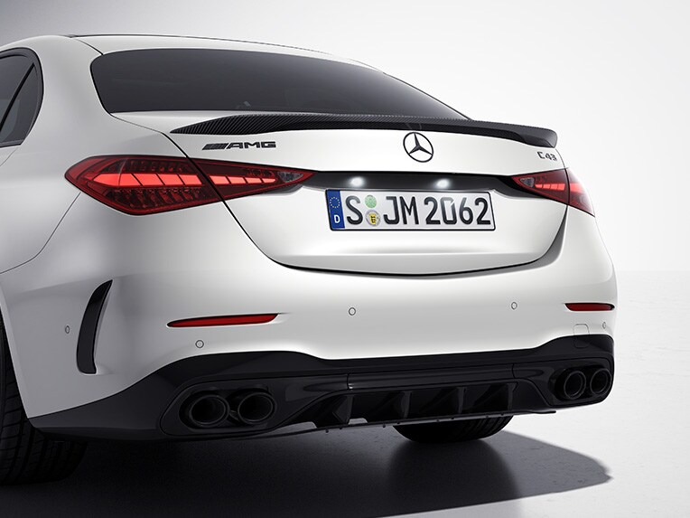 The AMG Exterior Carbon-Fibre package I and II of the Mercedes-AMG C-Class Saloon.