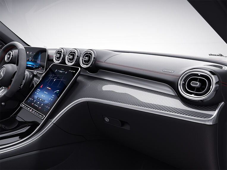 AMG carbon-fibre trim in the Mercedes-AMG C-Class Saloon.