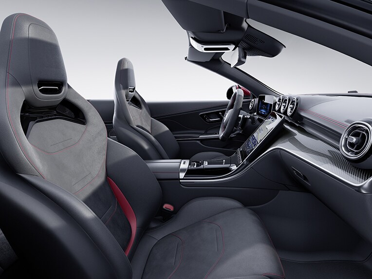 The ARTICO man-made leather upholstery / MICROCUT microfibre AMG in the CLE Cabriolet from Mercedes-AMG.