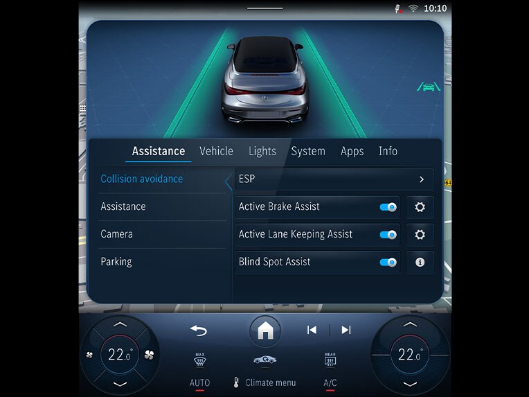 Active Lane Keeping Assist of the CLE Cabriolet from Mercedes-Benz.