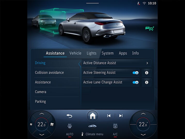 The Driving Assistance Package Plus in the CLE Cabriolet from Mercedes-Benz.