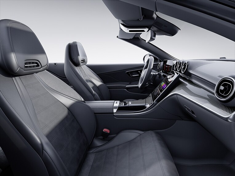 The AMG Line interior equipment in the CLE Cabriolet from Mercedes-Benz.