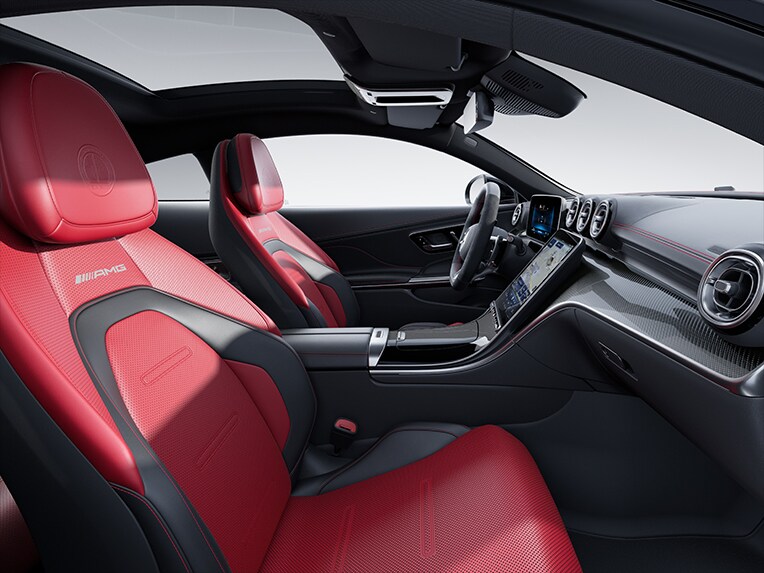 The Mercedes-AMG interior of the new Mercedes-AMG CLE Coupé.