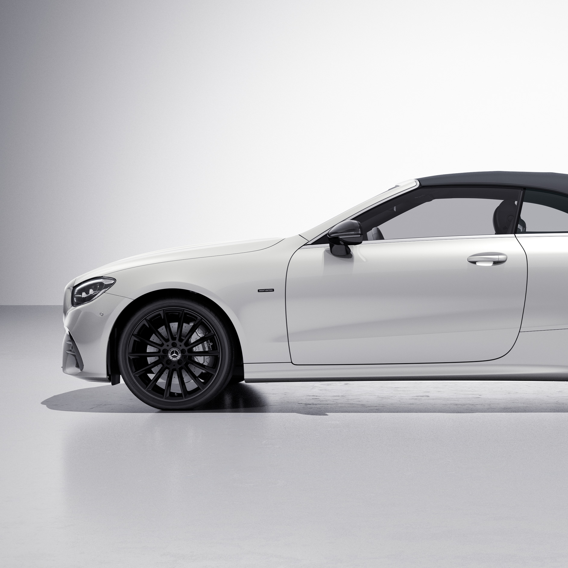 Night Edition | E-Class Cabriolet | Mercedes-Benz Exterior of the Night Edition of the Mercedes-Benz E-Class Cabriolet.