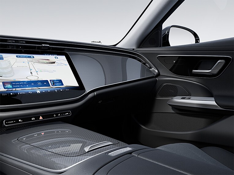 AMG carbon-fibre trim elements of the Mercedes-AMG E-Class Saloon.