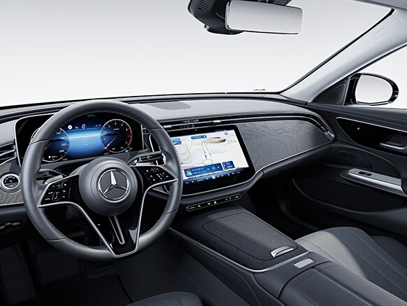 The interior of the new E-Class Saloon from Mercedes-Benz with the AVANTGARDE equipment line.