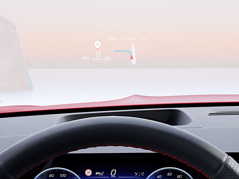 Head-up display in the new EQB from Mercedes-Benz.