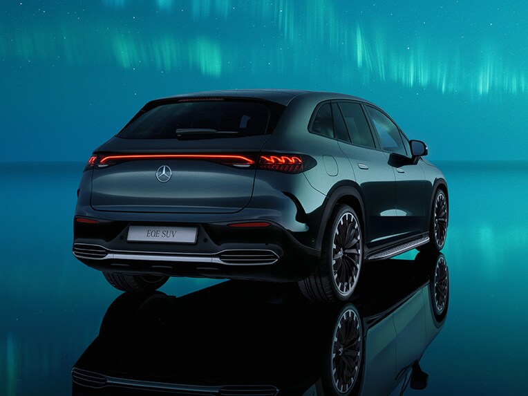 Rear view of the new EQE SUV from Mercedes-Benz.