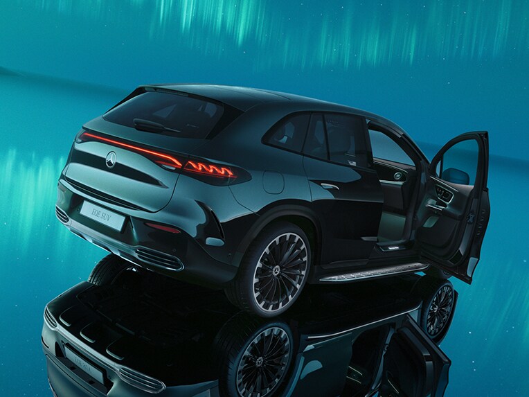 Detailed view of the vehicle interior in the new EQE SUV from Mercedes-Benz.