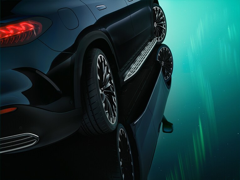 Rear-axle steering in the new EQE SUV from Mercedes-EQ.