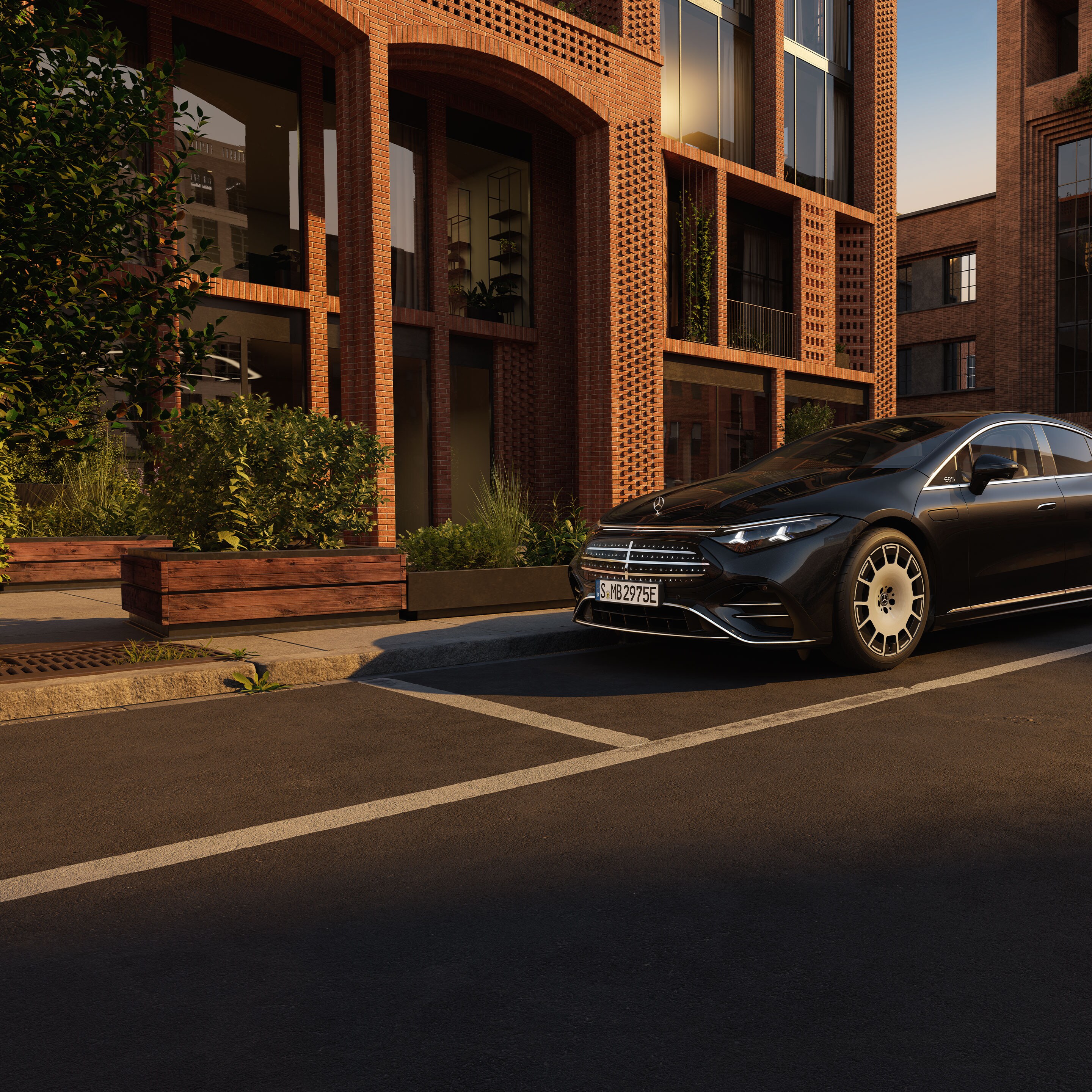 The exterior of the new Mercedes-Benz EQS.