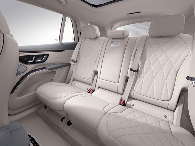 The new EQS SUV with Rear Comfort Package with premium rear armrests.