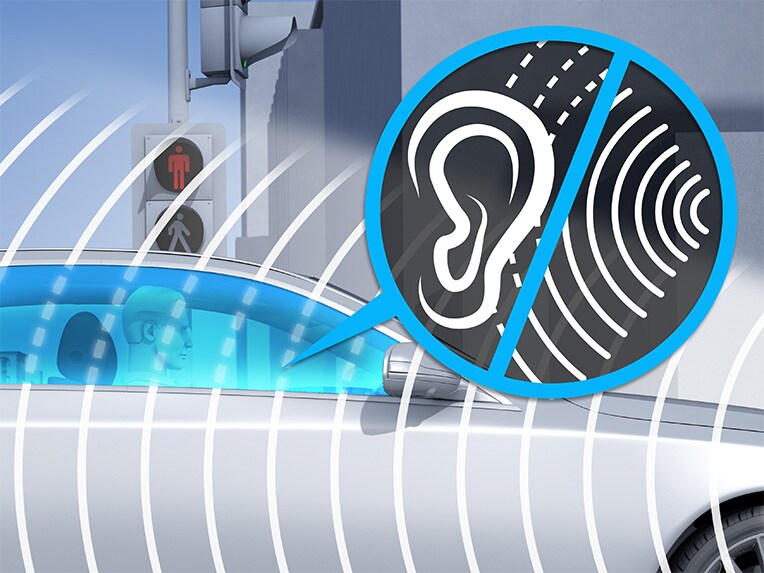 An illustration showing the Acoustic Comfort Package.