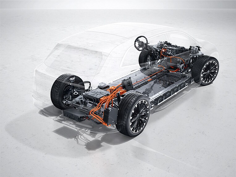 A technology motif of the EQS SUV by Mercedes-Benz.