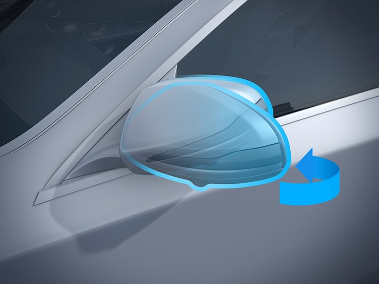 Illustration showing the EQS Mirror package from Mercedes-Benz.