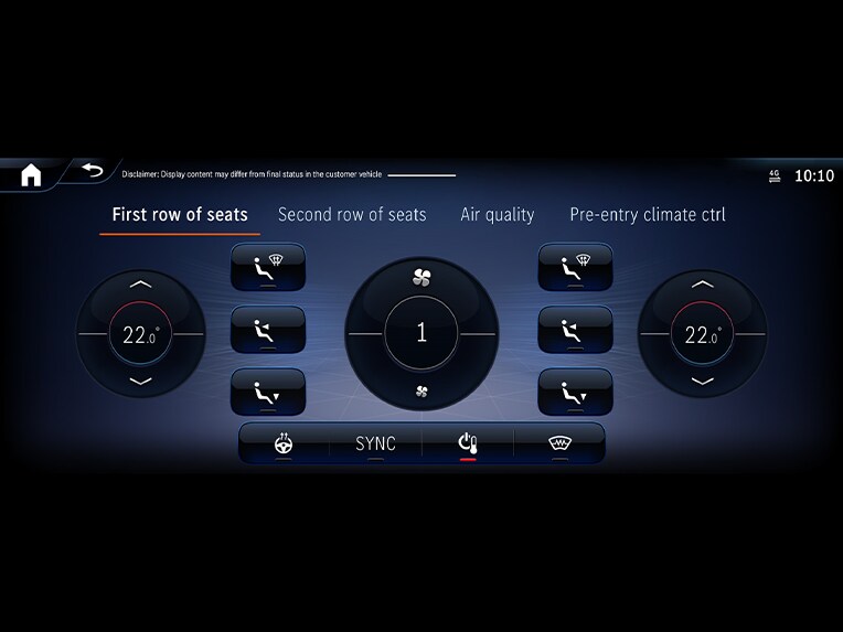 THERMOTRONIC automatic climate control in the Mercedes-Benz all-electric G-Class.