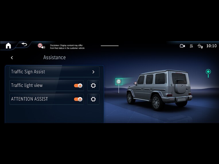 Traffic Sign Assist in the Mercedes-Benz all-electric G-Class.