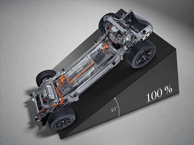 Maximum slope climbing ability of the Mercedes-Benz all-electric G-Class.