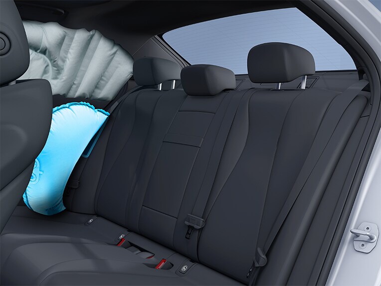 The side airbags in the rear of the new Mercedes-Benz GLE Coupé.