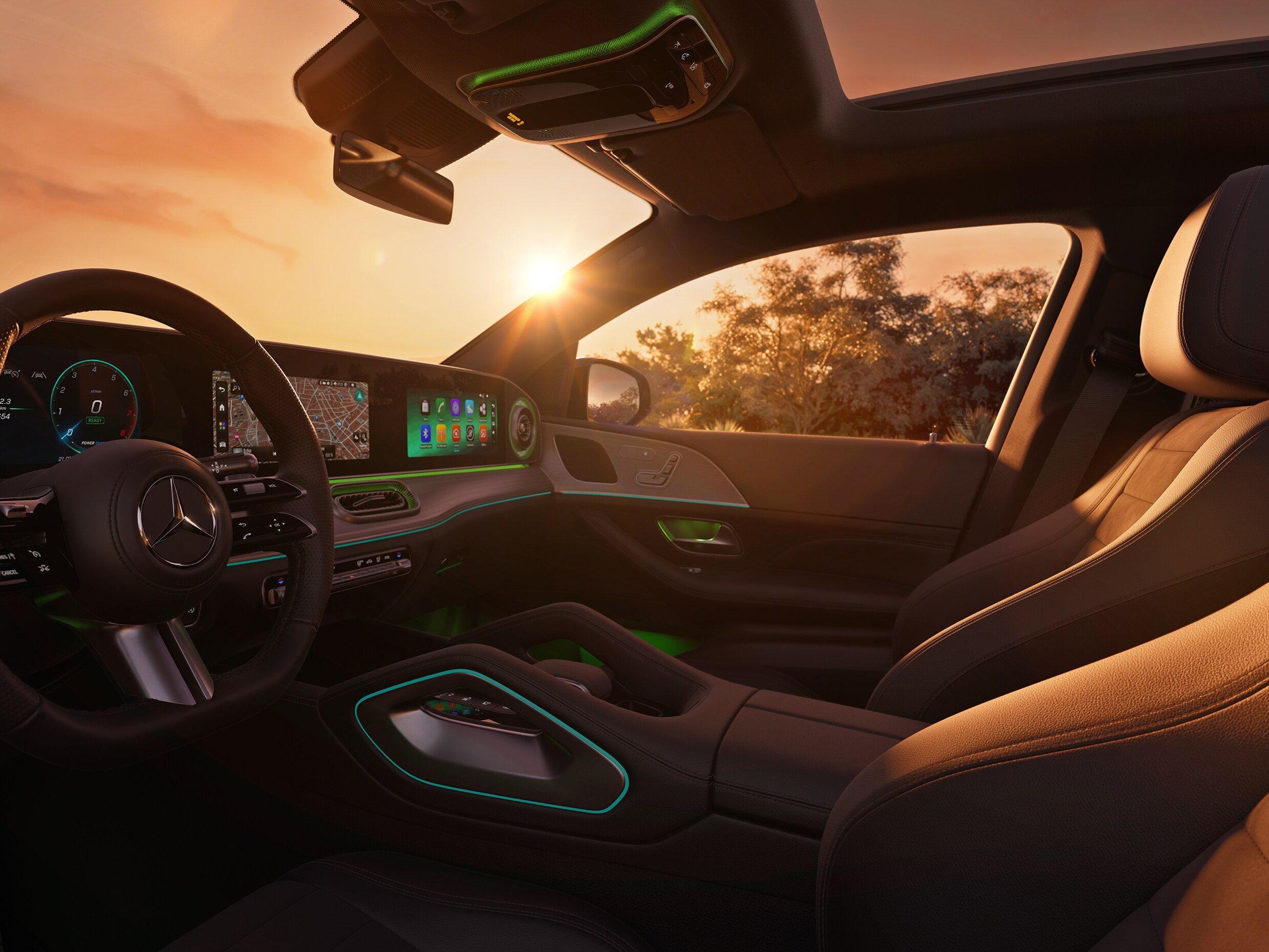 Interior of Mercedes-Benz GLE Coupé.