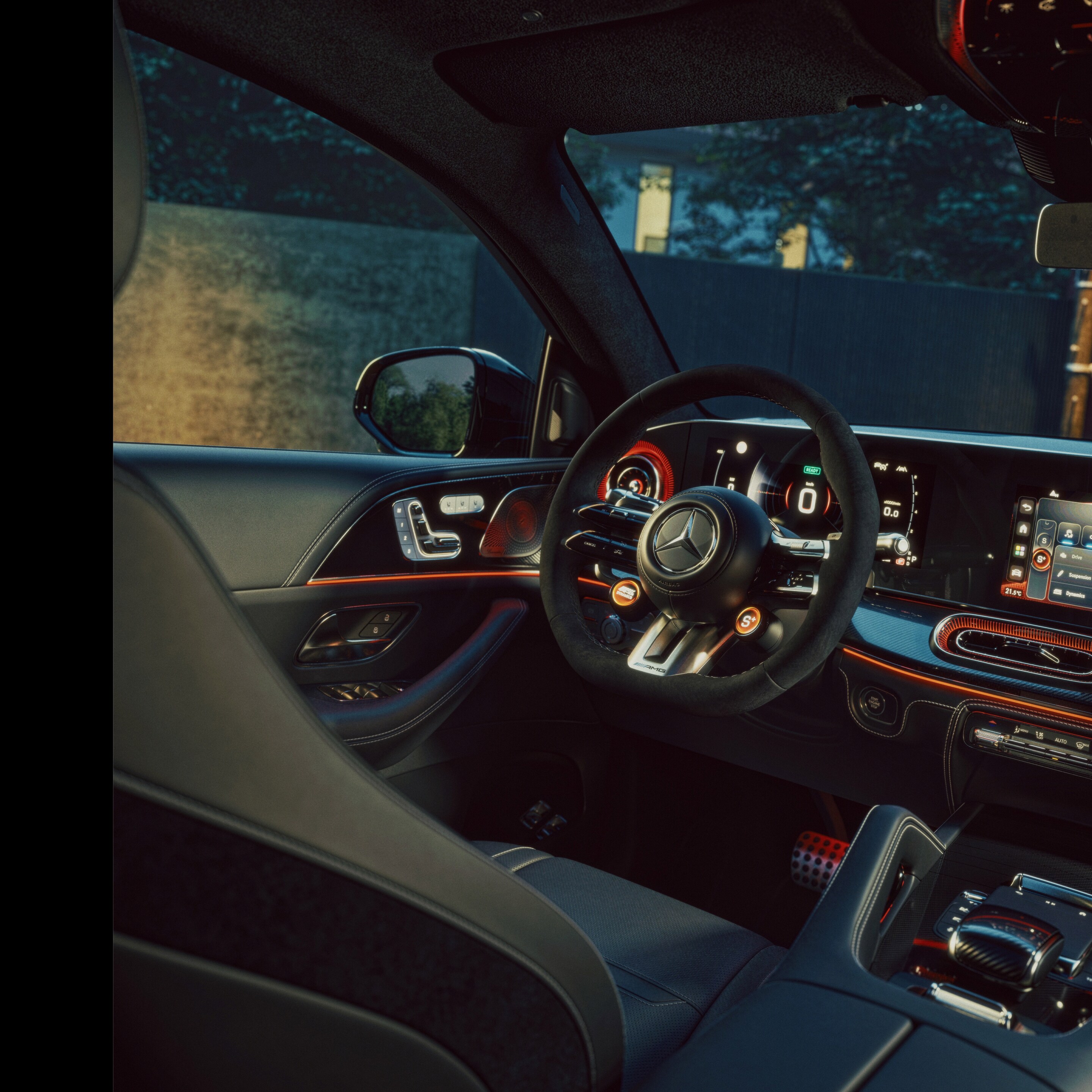 The interior of the new Mercedes-AMG GLE Coupe.