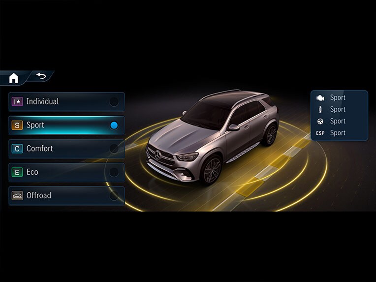 The DYNAMIC SELECT gearshift paddle for changing the driving modes.