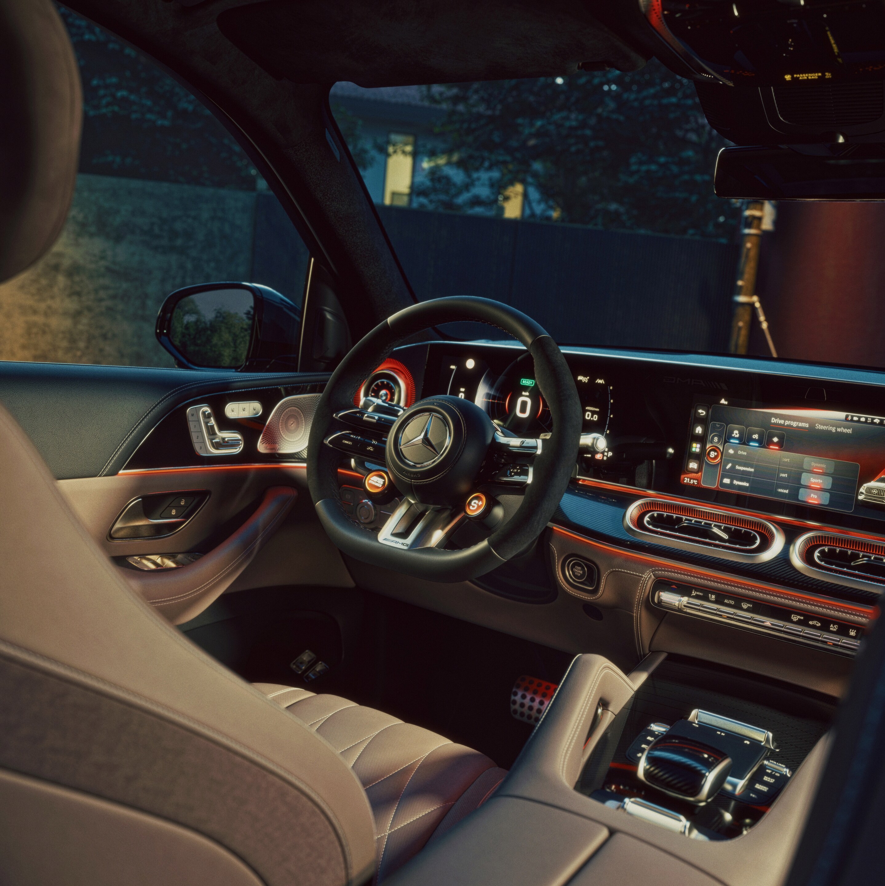The interior of the new Mercedes-AMG GLE.