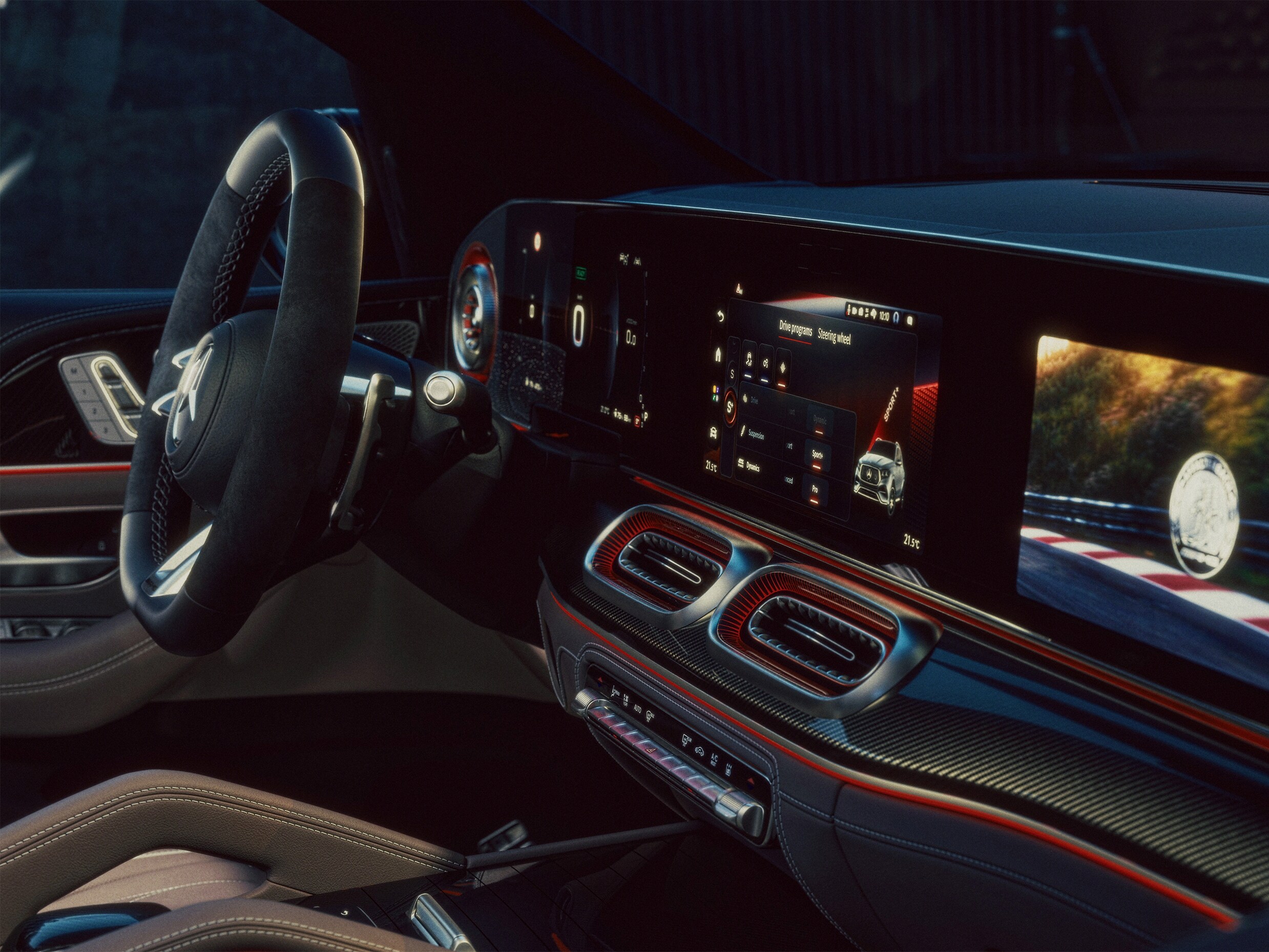 Interior of Mercedes-Benz GLE SUV.