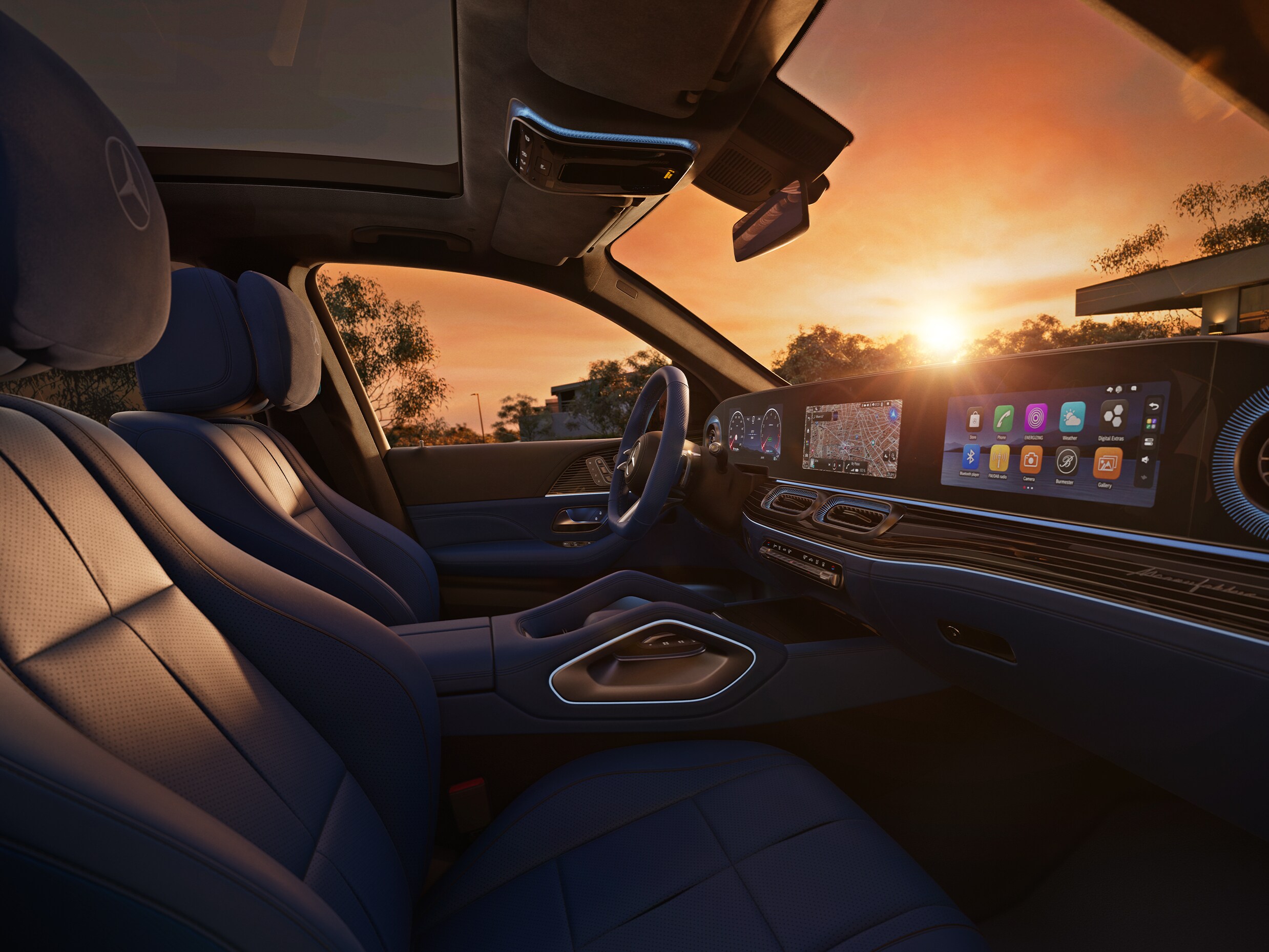 Interior of Mercedes-Benz GLE SUV.