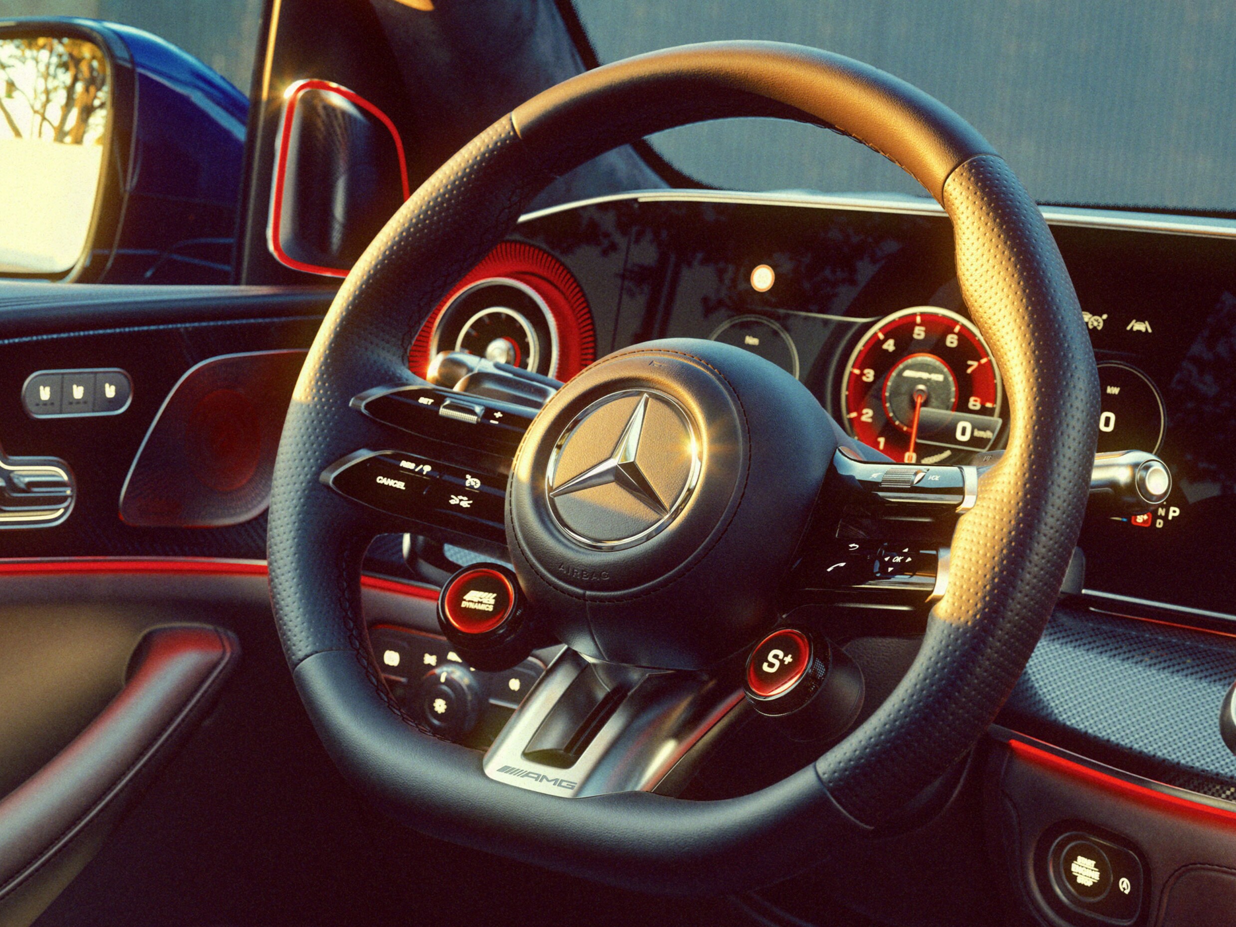 Interior of Mercedes-Benz GLS SUV.
