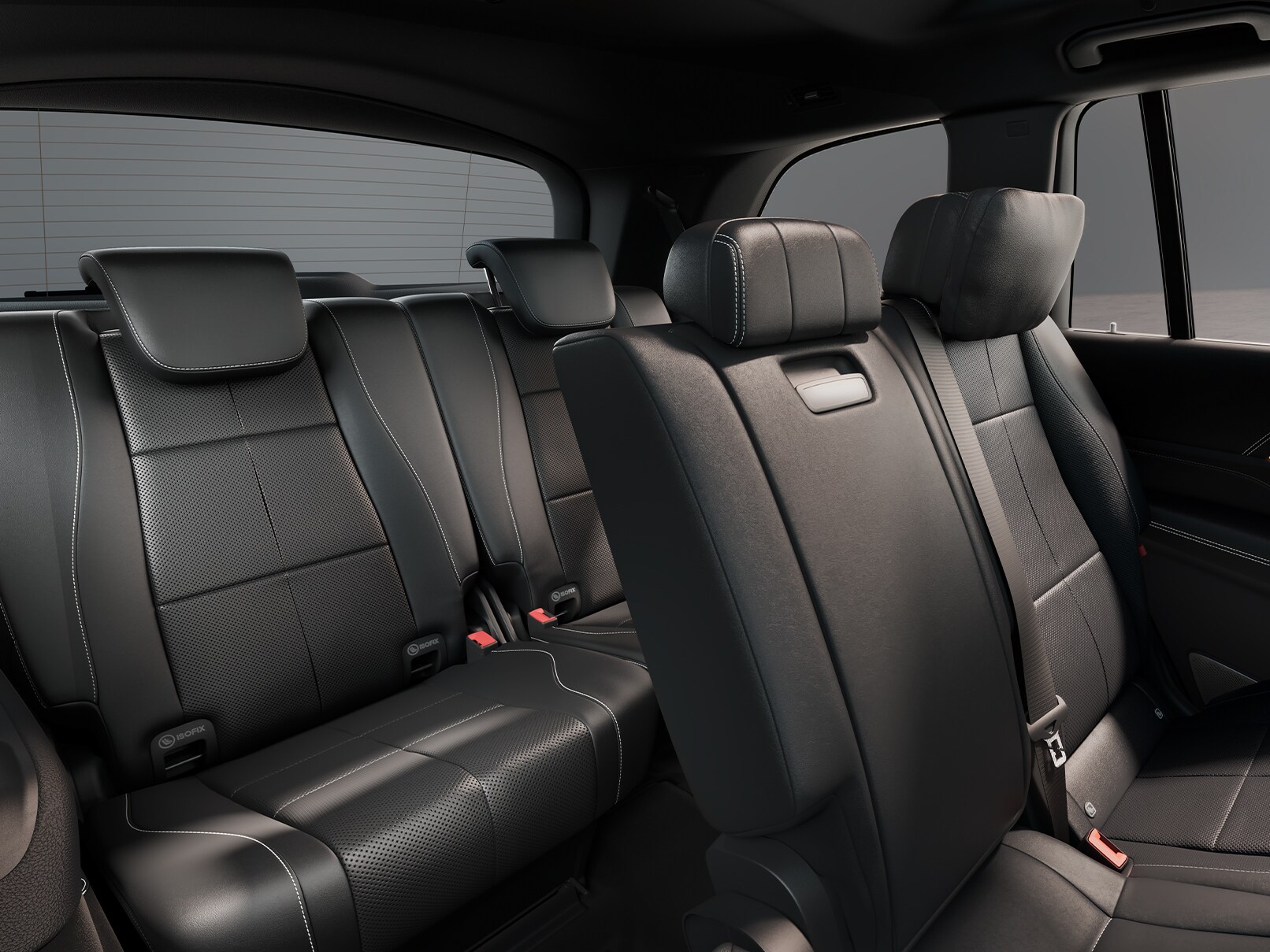 Hàng ghế thứ 3 trên xe Mercedes-Benz GLS mới.