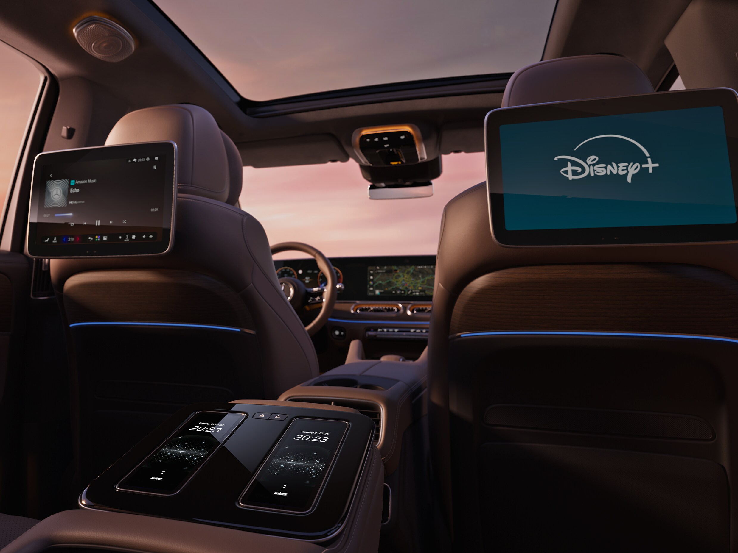 Interior of Mercedes-Benz GLS SUV.