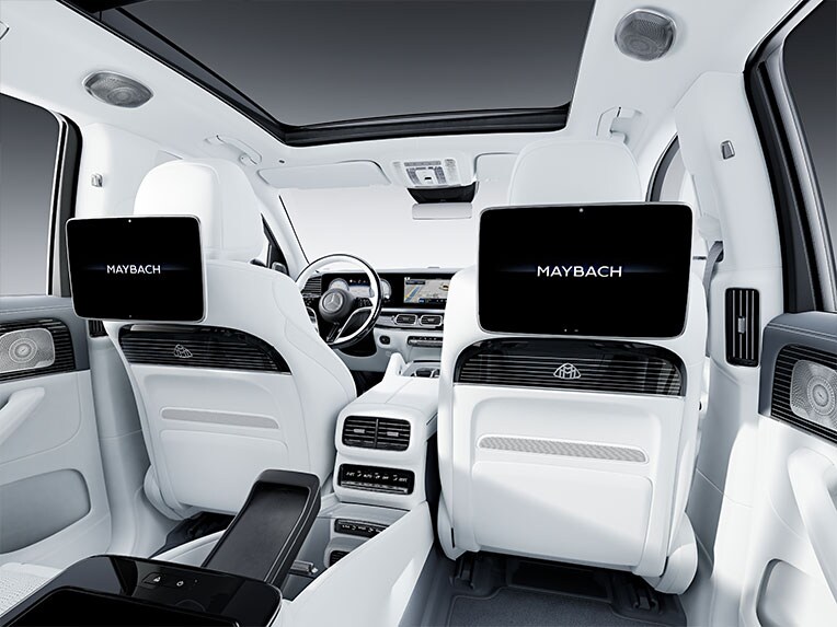 Interior of the Mercedes-Maybach GLS with Exclusive Trim Package.