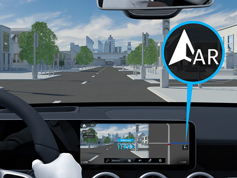 MBUX augmented reality for navigation in the Mercedes-Maybach GLS.