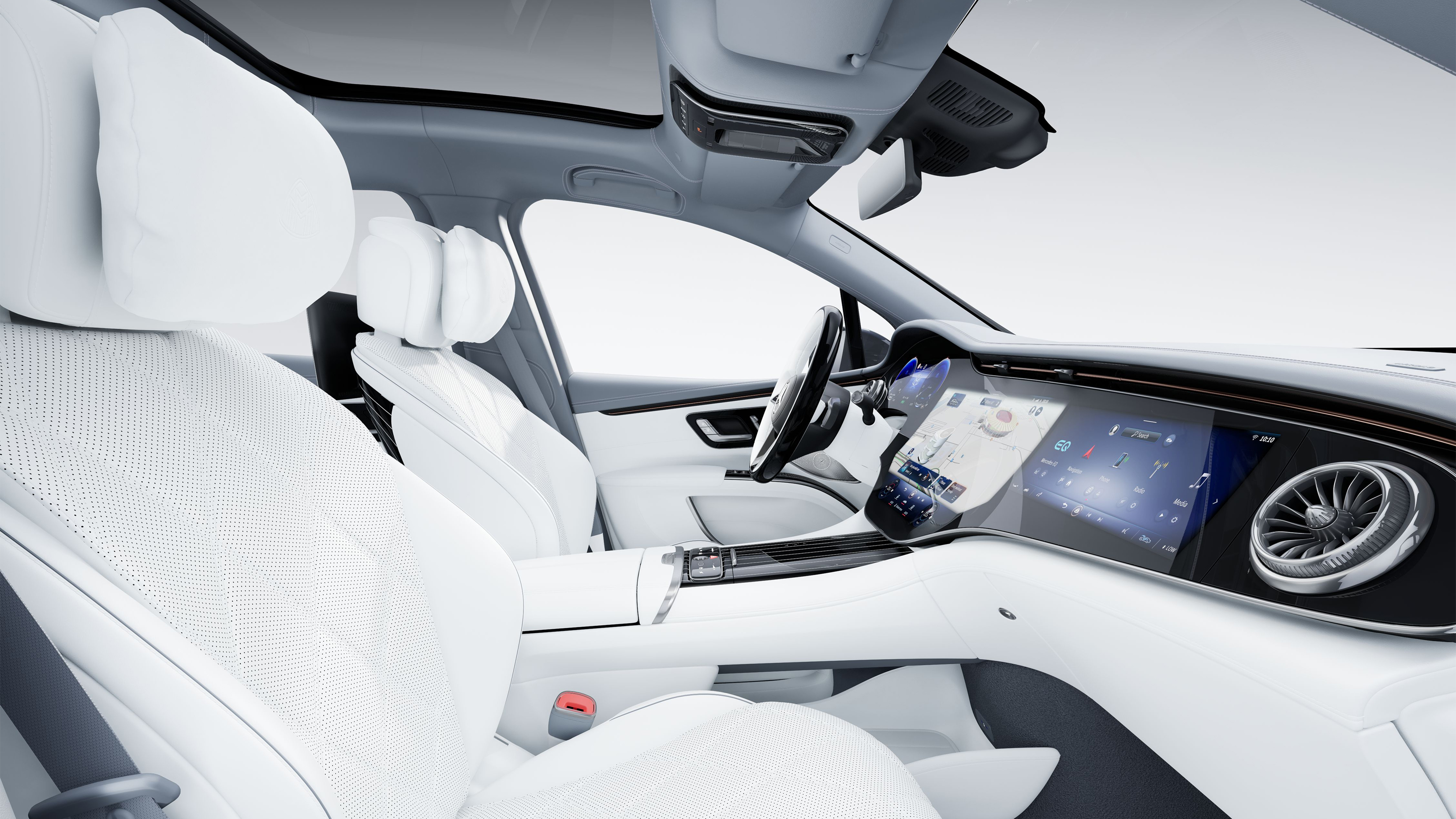 MANUFAKTUR upholstery | EQS SUV | Mercedes-Maybach Interior of the luxury Mercedes-Maybach EQS SUV with MANUFAKTUR upholstery.