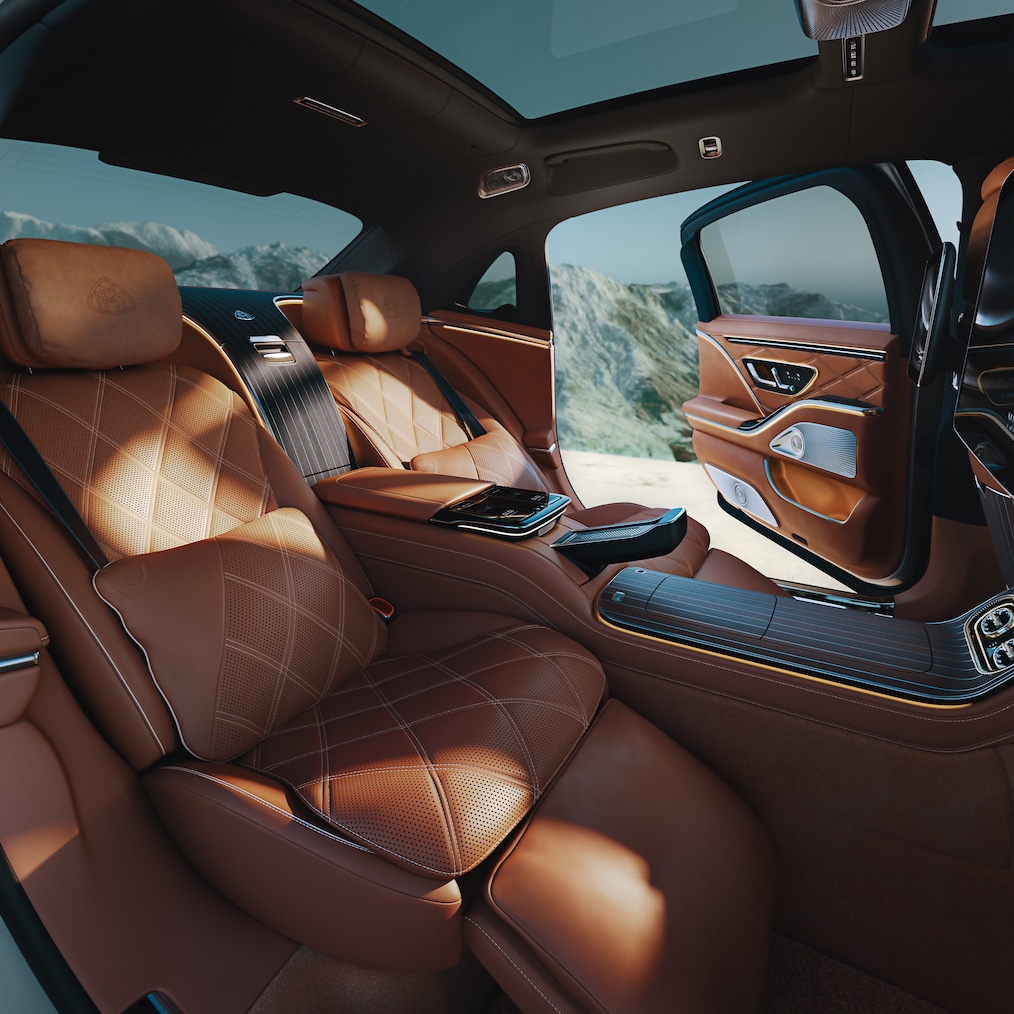 The First-Class rear compartment in the new Mercedes-Maybach S-Class.