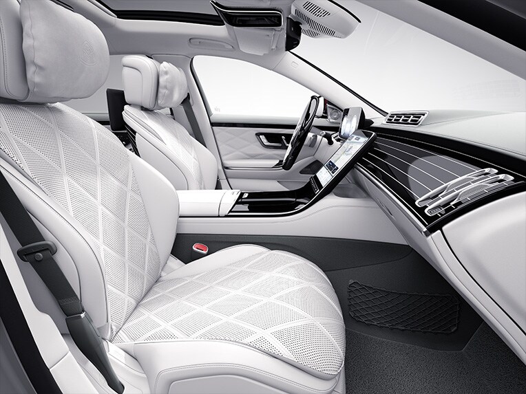 The interior of the Mercedes-Maybach S-Class with Exclusive package.