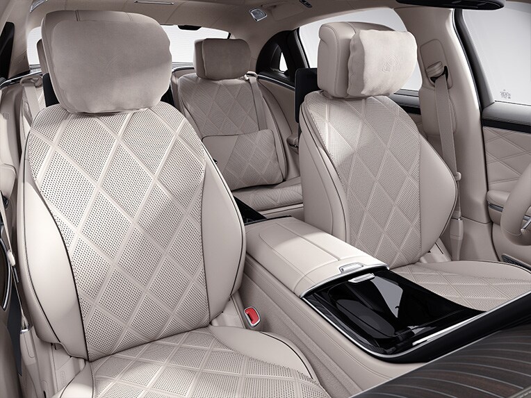 The interior of the Mercedes-Maybach S-Class with MANUFAKTUR leather package.