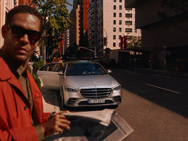 Front view of the Mercedes-Benz S-Class Sedan.