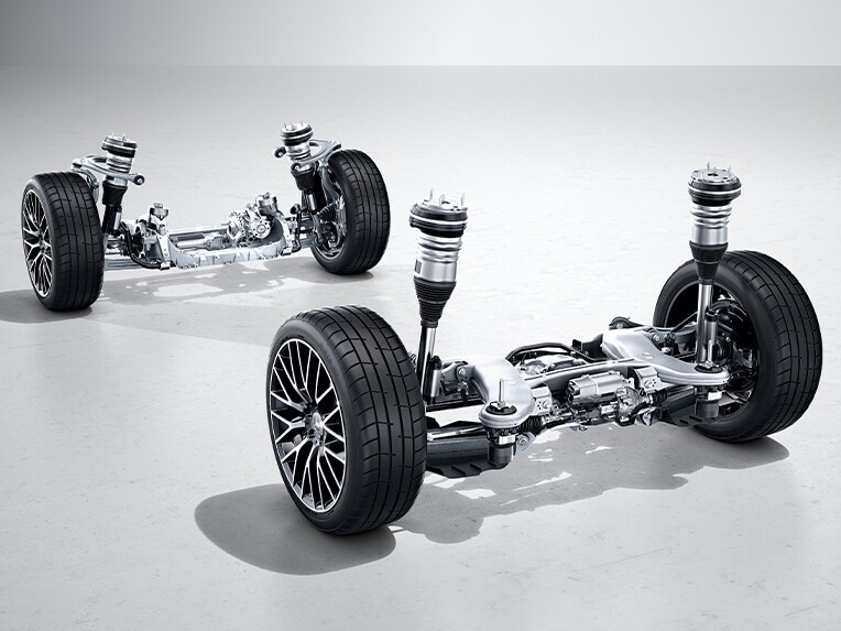 The AIRMATIC air suspension in the Mercedes-Benz S-Class Sedan.